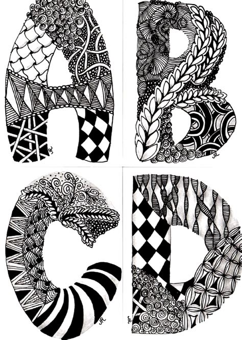 zentangle alphabet patterns free.